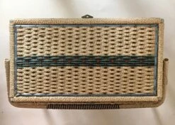 Mid 20th Century Wicker Sewing Box With Legs -CHAIRISH Shop mid 20th century wicker sewing box with legs 1603