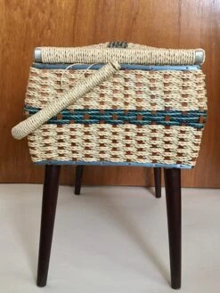 Mid 20th Century Wicker Sewing Box With Legs -CHAIRISH Shop mid 20th century wicker sewing box with legs 1763