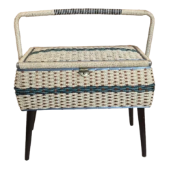 Mid 20th Century Wicker Sewing Box With Legs