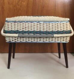 Mid 20th Century Wicker Sewing Box With Legs -CHAIRISH Shop mid 20th century wicker sewing box with legs 8061