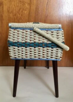 Mid 20th Century Wicker Sewing Box With Legs -CHAIRISH Shop mid 20th century wicker sewing box with legs 8300