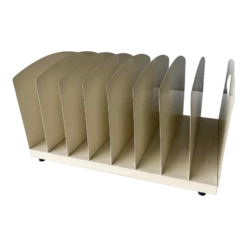 Mid Century 8 Slot Desktop / File / Paper Organizer, Refinished In Cream