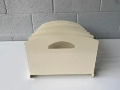 Mid Century 8 Slot Desktop / File / Paper Organizer, Refinished In Cream -CHAIRISH Shop mid century 8 slot desktop file paper organizer refinished in cream 3177