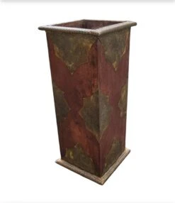 Mid-Century Arts And Crafts Mango Wood With Mounted Brass Sheeting Ornate Umbrella Stand -CHAIRISH Shop mid century arts and crafts mango wood with mounted brass sheeting ornate umbrella stand 0064