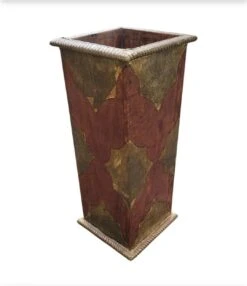 Mid-Century Arts And Crafts Mango Wood With Mounted Brass Sheeting Ornate Umbrella Stand -CHAIRISH Shop mid century arts and crafts mango wood with mounted brass sheeting ornate umbrella stand 8801