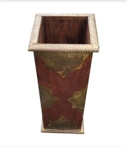 Mid-Century Arts And Crafts Mango Wood With Mounted Brass Sheeting Ornate Umbrella Stand -CHAIRISH Shop mid century arts and crafts mango wood with mounted brass sheeting ornate umbrella stand 9404