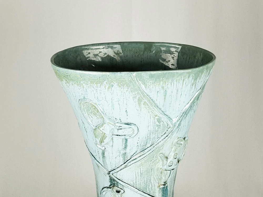 Mid-Century Azure & Grey Ceramic Umbrella Stand By Antonia Campi For S.C.I. Laveno 6 Mid-Century Azure & Grey Ceramic Umbrella Stand By Antonia Campi For S.C.I. Laveno - Image 4