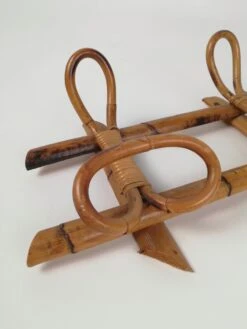 Mid-Century Bamboo And Rattan Wall Coat Rack, Italy, 1960s -CHAIRISH Shop mid century bamboo and rattan wall coat rack italy 1960s 0047