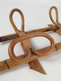 Mid-Century Bamboo And Rattan Wall Coat Rack, Italy, 1960s -CHAIRISH Shop mid century bamboo and rattan wall coat rack italy 1960s 3273