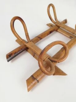 Mid-Century Bamboo And Rattan Wall Coat Rack, Italy, 1960s -CHAIRISH Shop mid century bamboo and rattan wall coat rack italy 1960s 9273