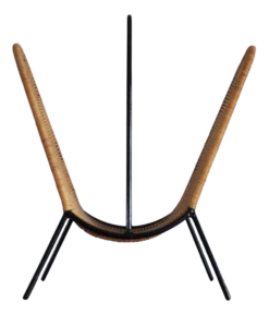Mid-Century Danish Rattan Magazine Rack Attributed To Carl Auböck From Illums Bolighus, 1960s