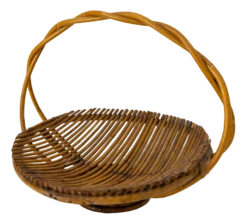 Mid-Century French Fruit Basket In Wicker
