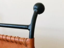 Mid Century French Leather And Steel Magazine Holder -CHAIRISH Shop mid century french leather and steel magazine holder 2364