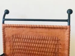 Mid Century French Leather And Steel Magazine Holder -CHAIRISH Shop mid century french leather and steel magazine holder 8079