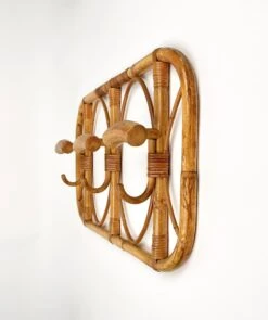 Mid-Century Italian Bamboo And Rattan Coat Rack, 1960s -CHAIRISH Shop mid century italian bamboo and rattan coat rack 1960s 9538
