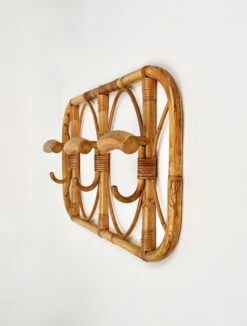 Mid-Century Italian Bamboo And Rattan Coat Rack, 1960s -CHAIRISH Shop mid century italian bamboo and rattan coat rack 1960s 9777