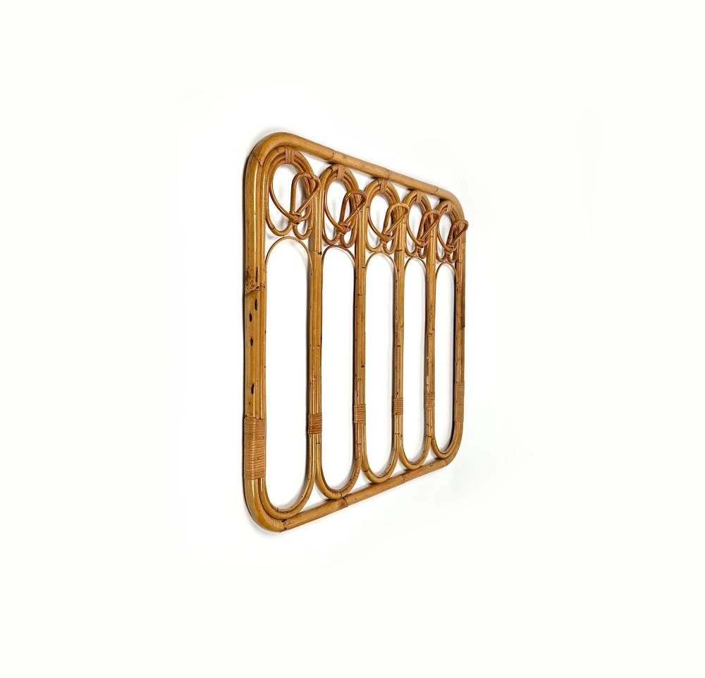 Mid-Century Italian Coat Rack Stand In Bamboo And Rattan, 1960s 6 Mid-Century Italian Coat Rack Stand In Bamboo And Rattan, 1960s - Image 4
