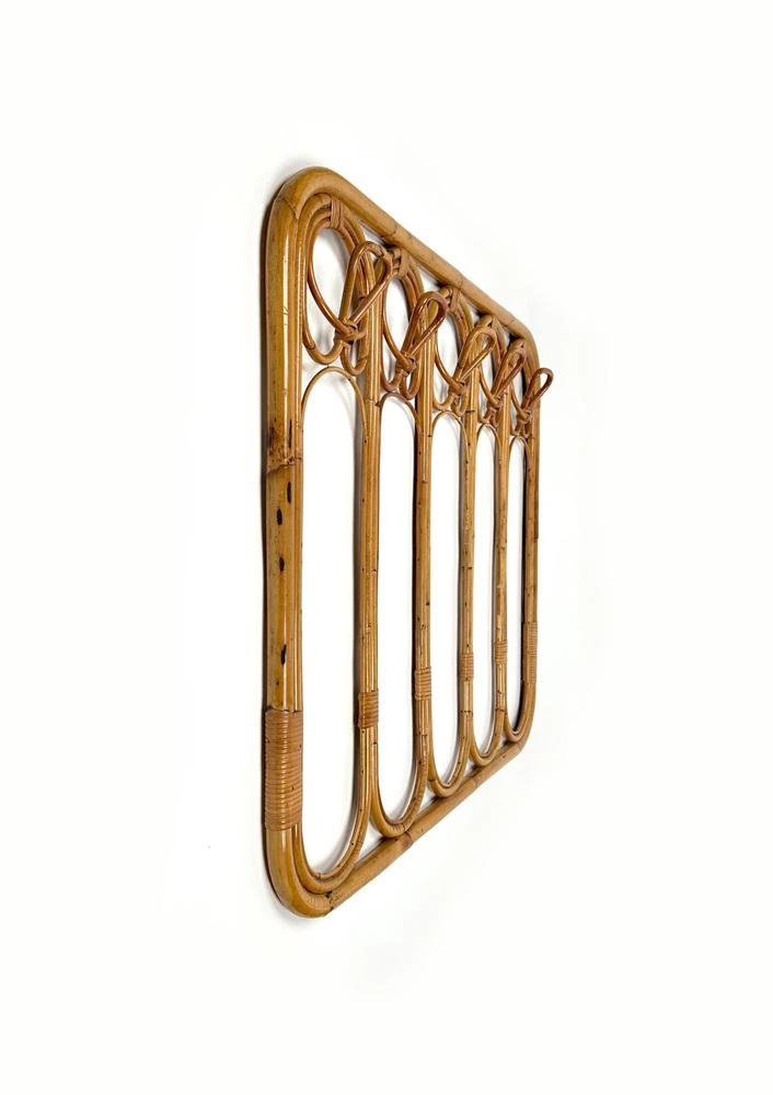 Mid-Century Italian Coat Rack Stand In Bamboo And Rattan, 1960s 5 Mid-Century Italian Coat Rack Stand In Bamboo And Rattan, 1960s - Image 3