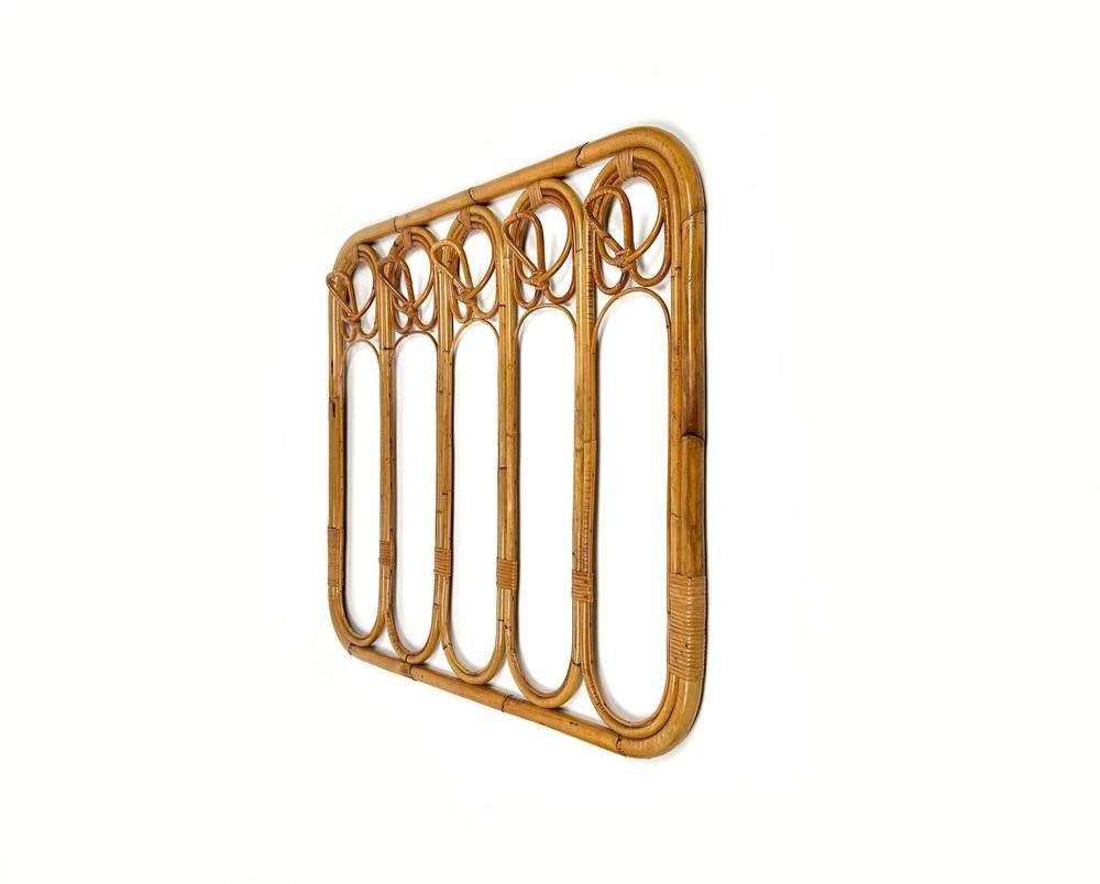 Mid-Century Italian Coat Rack Stand In Bamboo And Rattan, 1960s 8 Mid-Century Italian Coat Rack Stand In Bamboo And Rattan, 1960s - Image 6