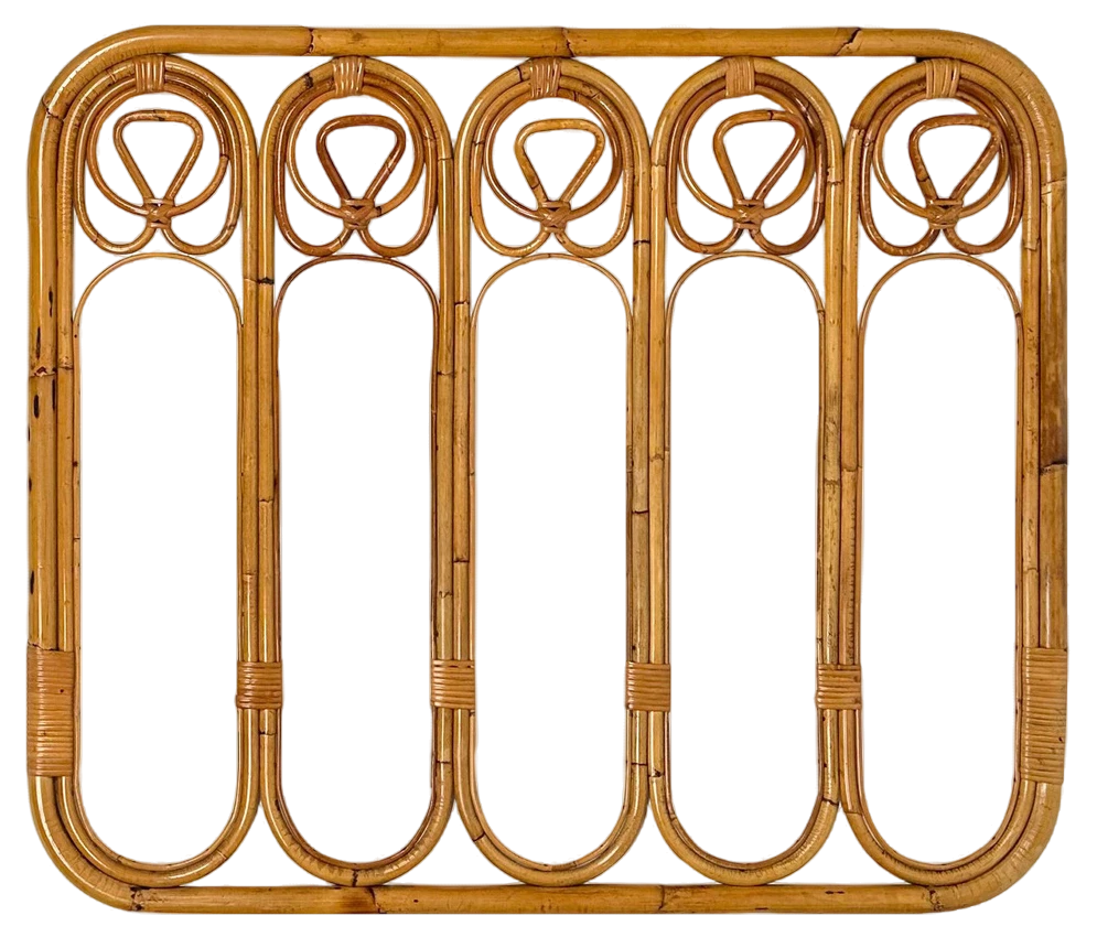 Mid-Century Italian Coat Rack Stand In Bamboo And Rattan, 1960s 3 Mid-Century Italian Coat Rack Stand In Bamboo And Rattan, 1960s