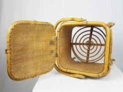 Mid-Century Italian Rush And Rattan Work Basket -CHAIRISH Shop mid century italian rush and rattan work basket 4964