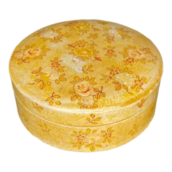 Mid Century Japanese Lacquered Floral Lidded Box