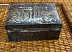 Mid Century Japanese Silver-Plate And Wood Trinket Box, Signed -CHAIRISH Shop mid century japanese silver plate and wood trinket box signed 2775