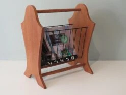 Mid-Century Magazine Rack In Wood And Metal, Belgium, 1960s -CHAIRISH Shop mid century magazine rack in wood and metal belgium 1960s 1288