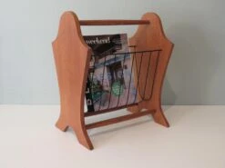 Mid-Century Magazine Rack In Wood And Metal, Belgium, 1960s -CHAIRISH Shop mid century magazine rack in wood and metal belgium 1960s 6165