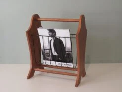 Mid-Century Magazine Rack In Wood And Metal, Belgium, 1960s -CHAIRISH Shop mid century magazine rack in wood and metal belgium 1960s 7053