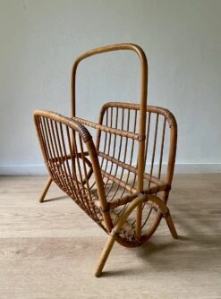 Mid-Century Modern Bamboo And Rattan Magazine Holder, 1960s -CHAIRISH Shop mid century modern bamboo and rattan magazine holder 1960s 1140