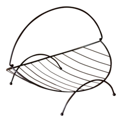 Mid Century Modern Curved Wire Black Magazine Rack Holder