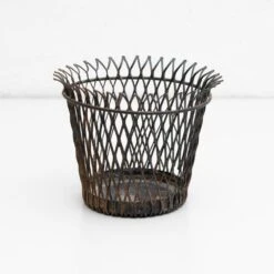 Mid-Century Modern Enameled Metal Basket By Mathieu Matégot, 1950s -CHAIRISH Shop mid century modern enameled metal basket by mathieu mategot 1950s 8110