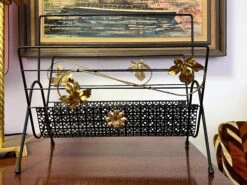 Mid-Century Modern Perforated Magazine/ Record Rack -CHAIRISH Shop mid century modern perforated magazine record rack 2199