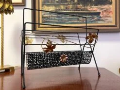 Mid-Century Modern Perforated Magazine/ Record Rack -CHAIRISH Shop mid century modern perforated magazine record rack 2799