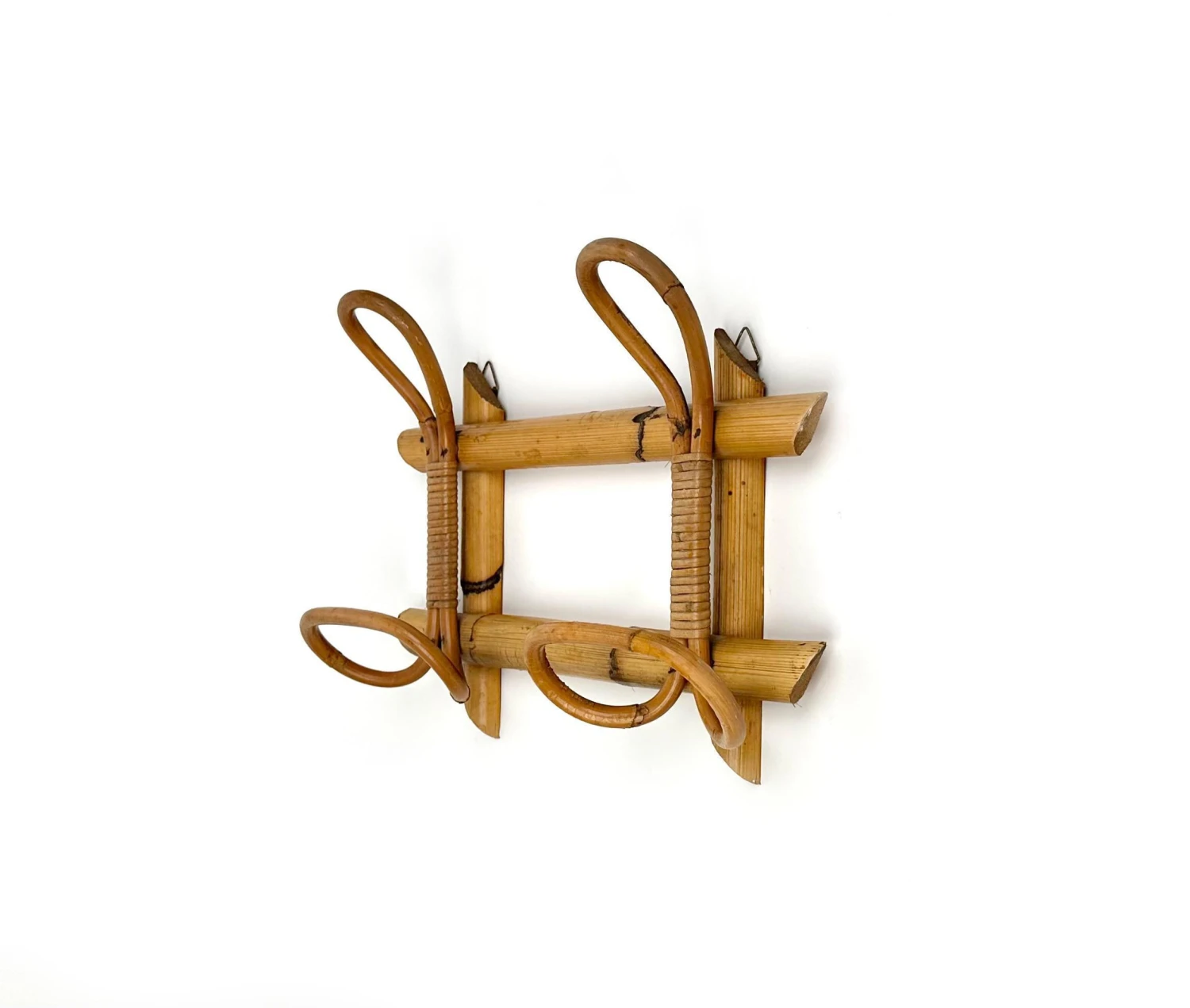 Mid-Century Rattan And Bamboo Coat Rack Stand, Italy, 1960s 7 Mid-Century Rattan And Bamboo Coat Rack Stand, Italy, 1960s - Image 5