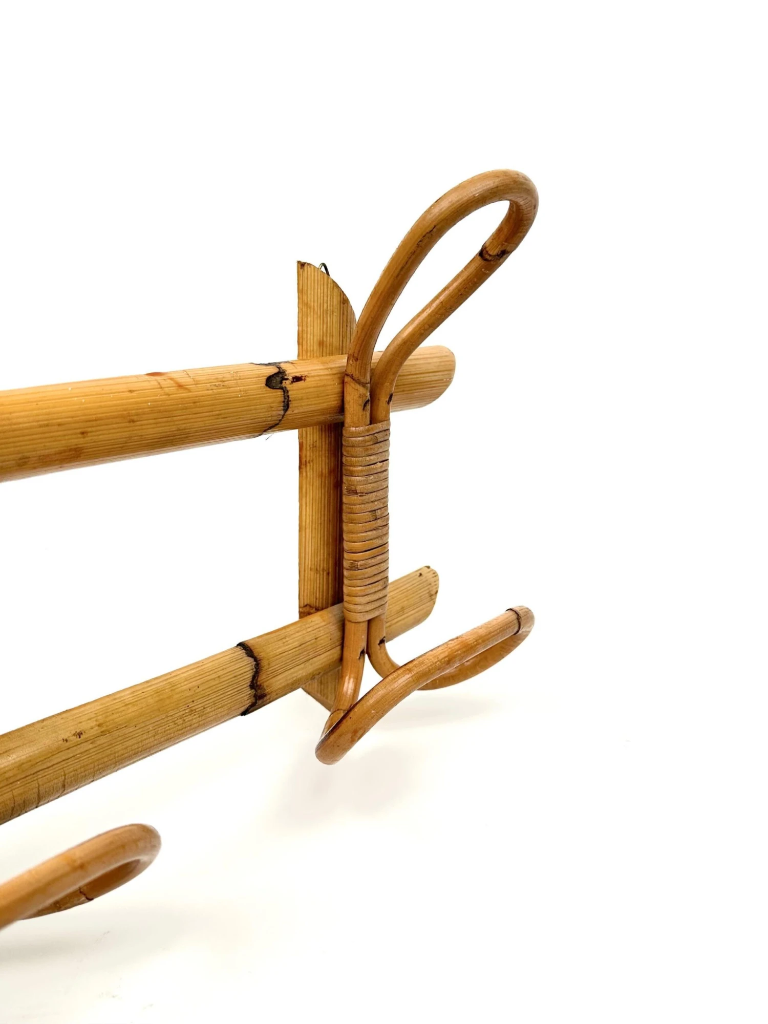 Mid-Century Rattan And Bamboo Coat Rack Stand, Italy, 1960s 9 Mid-Century Rattan And Bamboo Coat Rack Stand, Italy, 1960s - Image 7