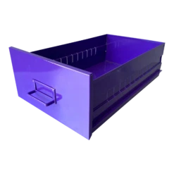 Mid Century Steel Drawer Insert, Repurposed As Organizer / Container, Refinished In Grape