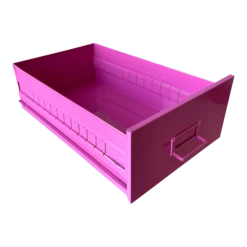 Mid Century Steel Drawer Insert, Repurposed As Organizer / Container, Refinished In Hot Pink