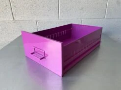Mid Century Steel Drawer Insert, Repurposed As Organizer / Container, Refinished In Magenta -CHAIRISH Shop mid century steel drawer insert repurposed as organizer container refinished in magenta 6021