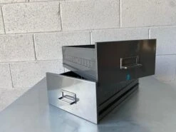 Mid Century Steel Drawer Insert, Repurposed As Organizer / Container, Refinished In Metallic Gray -CHAIRISH Shop mid century steel drawer insert repurposed as organizer container refinished in metallic gray 3957