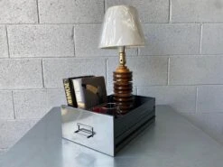 Mid Century Steel Drawer Insert, Repurposed As Organizer / Container, Refinished In Metallic Gray -CHAIRISH Shop mid century steel drawer insert repurposed as organizer container refinished in metallic gray 4926