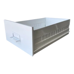 Mid Century Steel Drawer Insert, Repurposed As Organizer / Container, Refinished In White