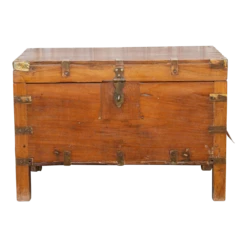 Mid-Century Teak & Brass Colonial Box