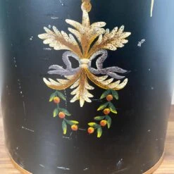 Mid Century Tole Parrot Bird And Fruit Motif Black Umbrella Stand -CHAIRISH Shop mid century tole parrot bird and fruit motif black umbrella stand 8783