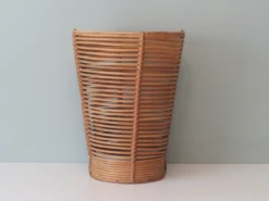 Mid-Century Umbrella Stand In Wood, Pottery & Wicker -CHAIRISH Shop mid century umbrella stand in wood pottery and wicker 3426
