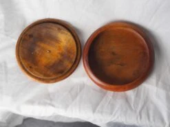 Midcentury French Large Turned Wood Box With Carved Flower -CHAIRISH Shop midcentury french large turned wood box with carved flower 3444