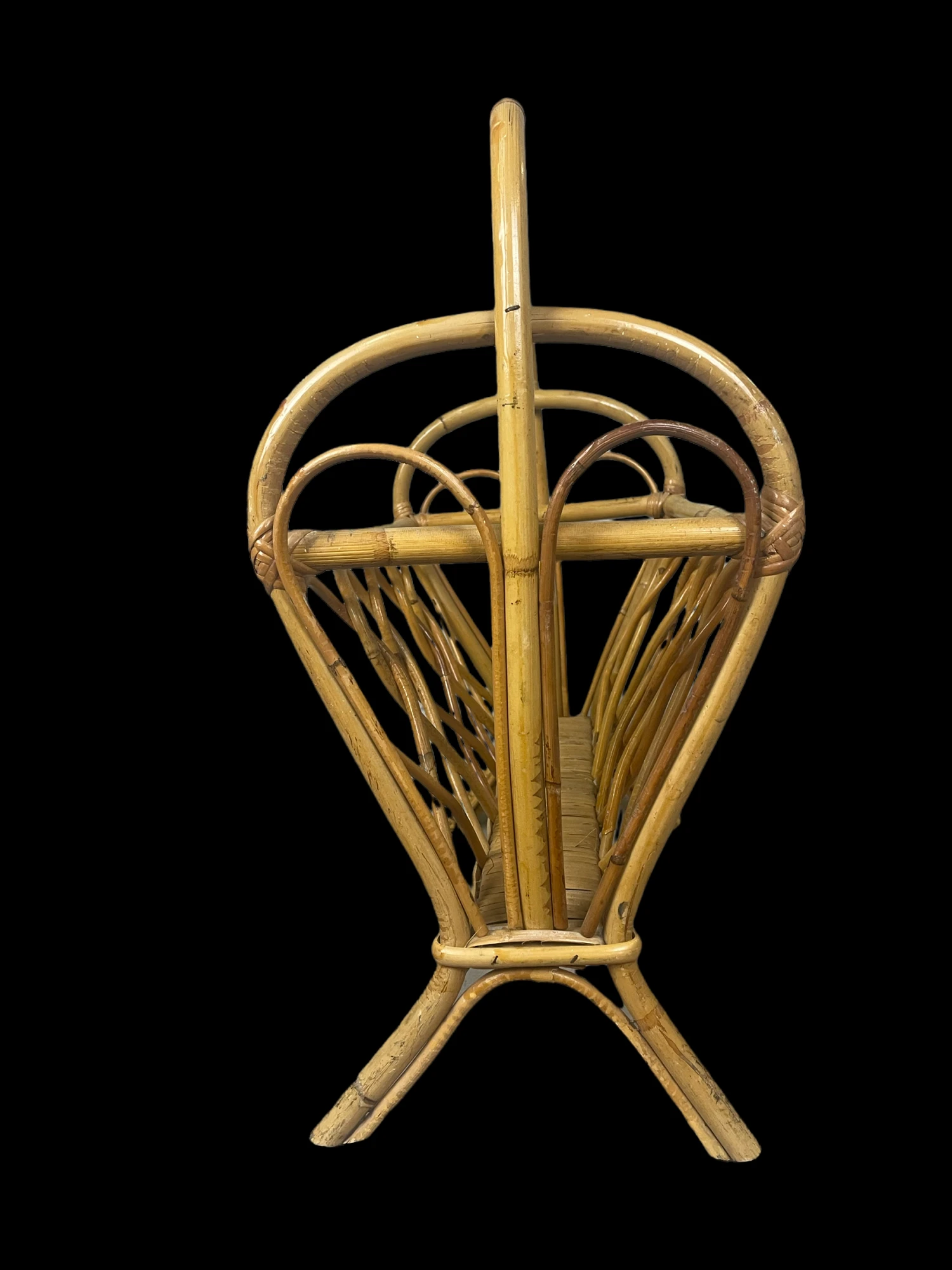 Midcentury Rattan Magazine Rack, 1960s 8 Midcentury Rattan Magazine Rack, 1960s - Image 6