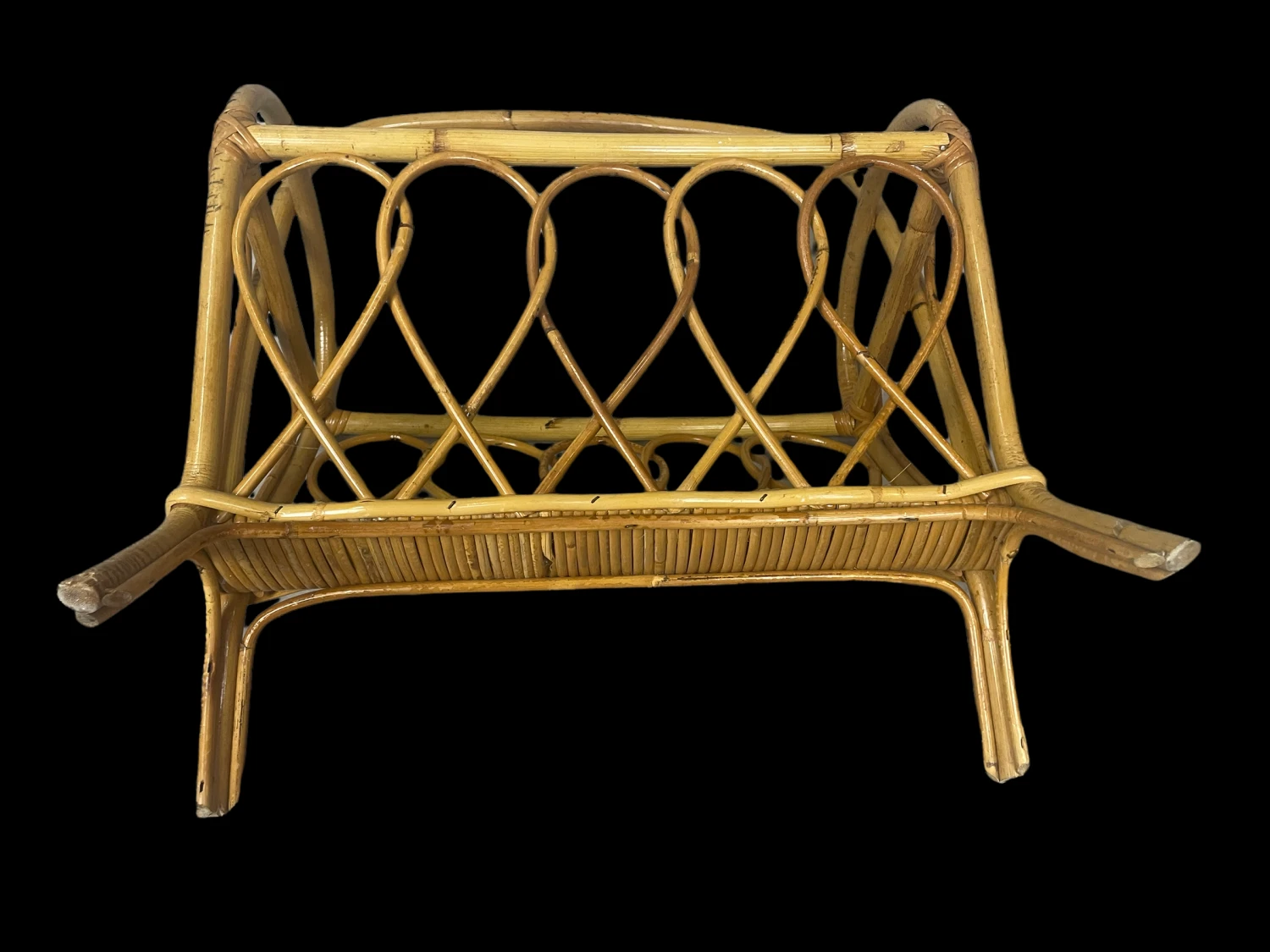 Midcentury Rattan Magazine Rack, 1960s 7 Midcentury Rattan Magazine Rack, 1960s - Image 5