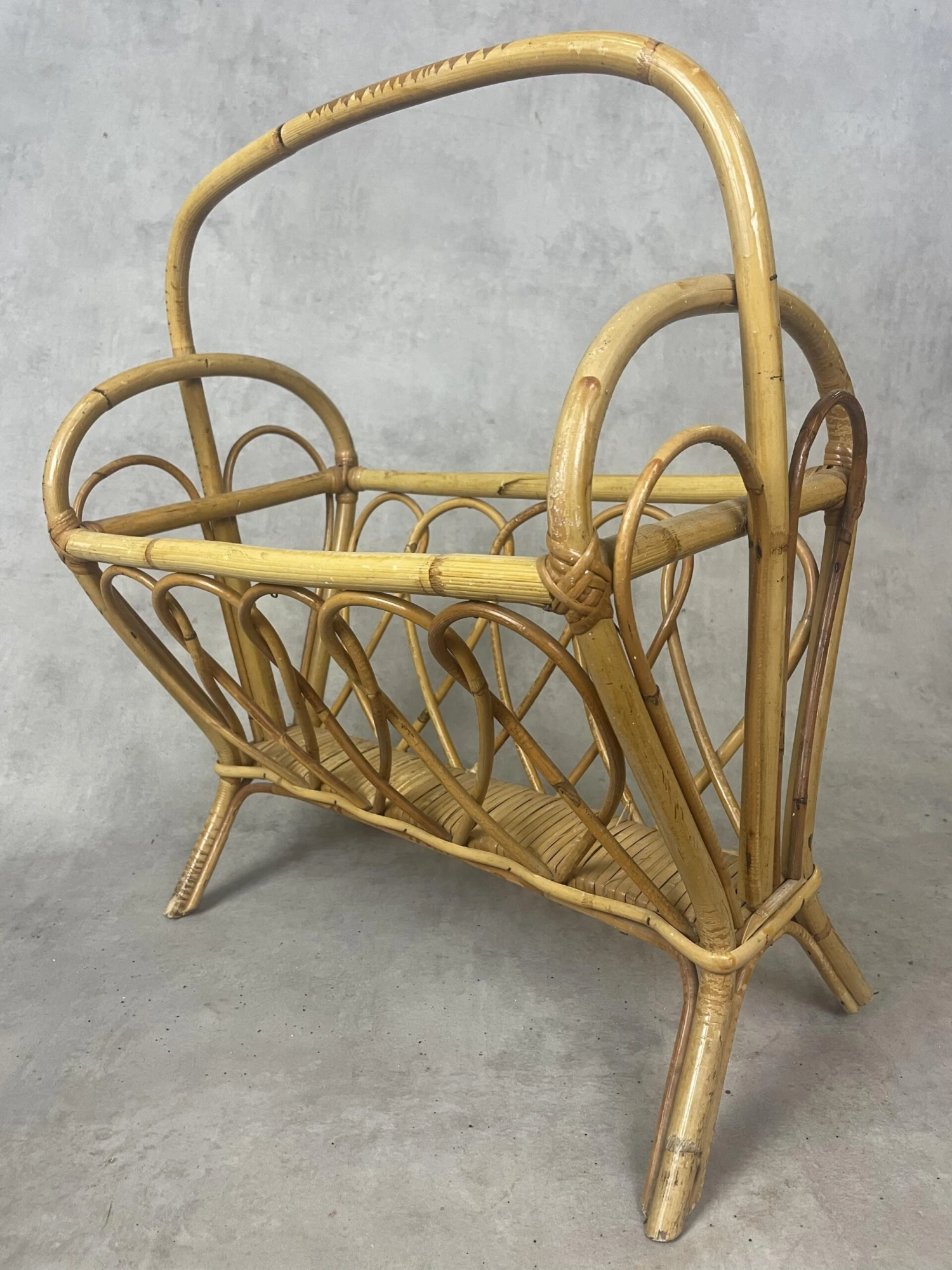 Midcentury Rattan Magazine Rack, 1960s 11 Midcentury Rattan Magazine Rack, 1960s - Image 9